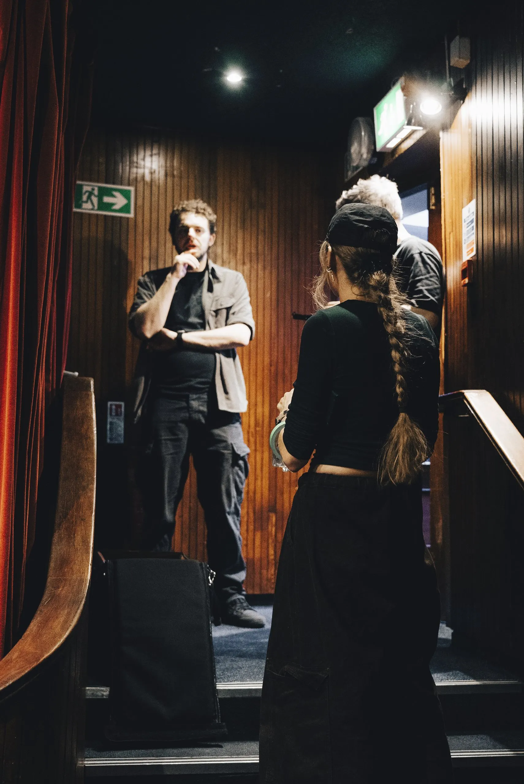 Alex Stockley and Alice Halstead waiting in the wings